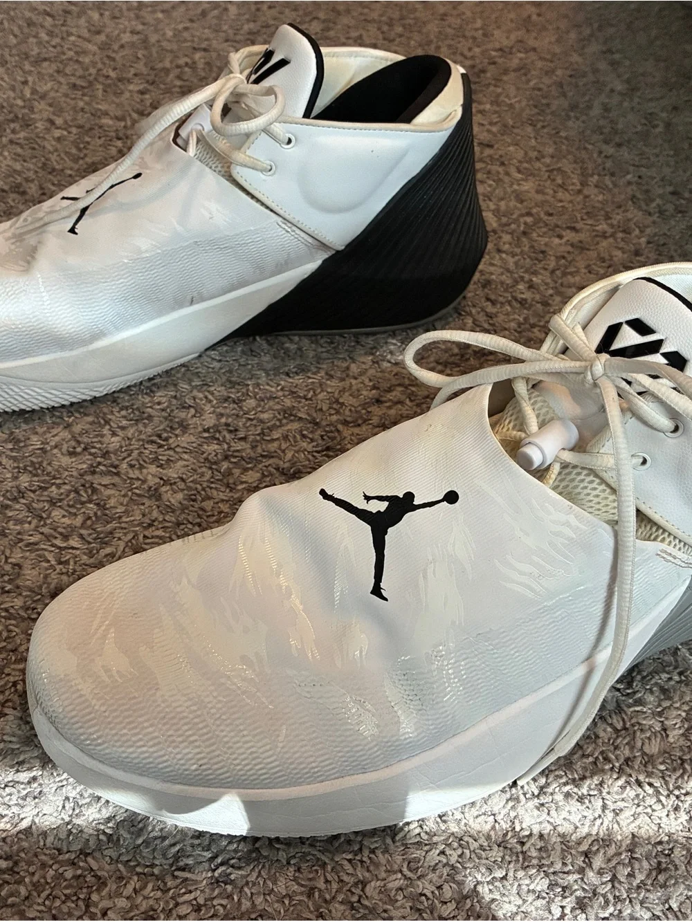 Jordan Men’s White Sneakers with Black Jumpman